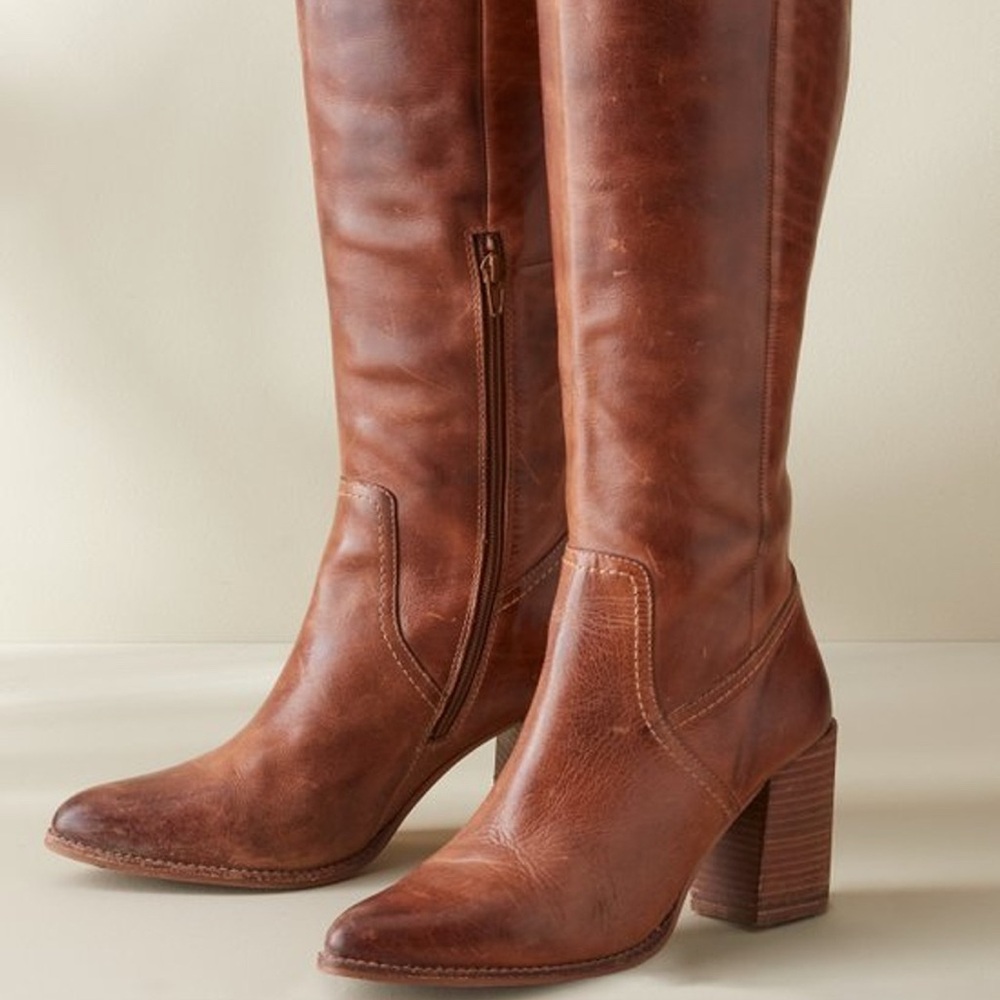 SOFT SURROUNDINGS Brown Leather Knee-High Boots